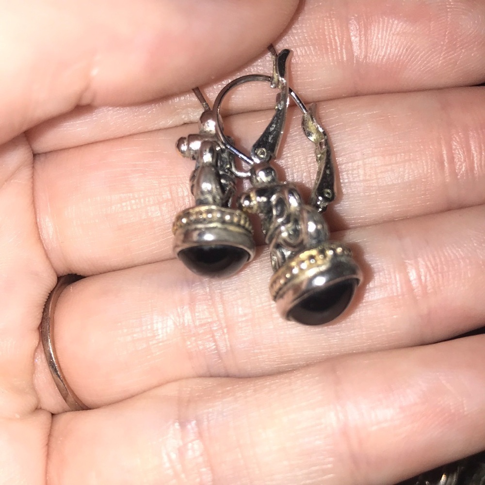 Black onyx drop earrings